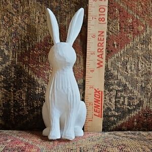 White Ceramic Rabbit Figurine Home Art Decor